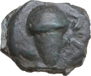 obverse: Roma/Roma series. AE Cast Semuncia, 269-266 BC