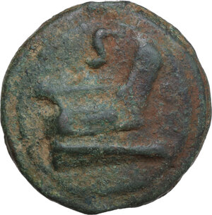 reverse: Janus/prow to right libral series. AE Cast Semis, c. 225-217 BC