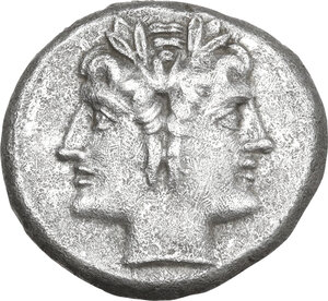 obverse: Anonymous. AR Debased Quadrigatus, Capua, early 215 BC