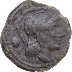 obverse: Anonymous post-semilibral series. AE Uncia, Campanian mint (Cales) second half 216 BC