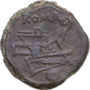 reverse: Anonymous post-semilibral series. AE Uncia, Campanian mint (Cales) second half 216 BC