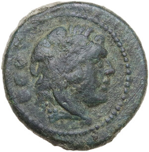 obverse: ROMA in monogram series. AE Quadrans, uncertain mint in Southeast Italy, 214-213 BC