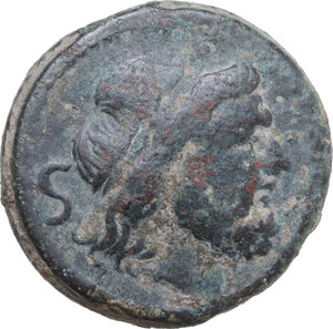 obverse: V series. AE Semis, uncertain mint in South East Italy, 214 BC