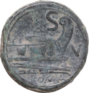 reverse: V series. AE Semis, uncertain mint in South East Italy, 214 BC