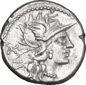 obverse: L. Iulius. AR Denarius, 141 BC