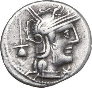 obverse: L. Postumius Albinus. AR Denarius, 131 BC