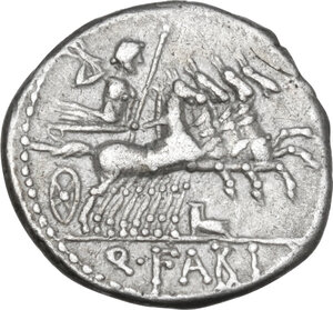 reverse: Q. Fabius Labeo.. AR Denarius, circa 124 BC