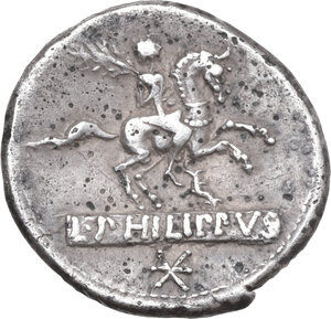 reverse: L. Philippus. AR Denarius, 113 or 11 BC