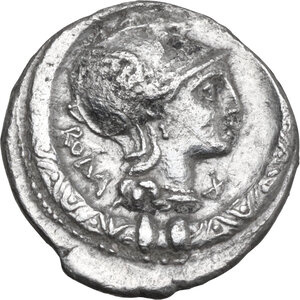 obverse: L. Torquatus. AR Denarius, 113 or 112 BC