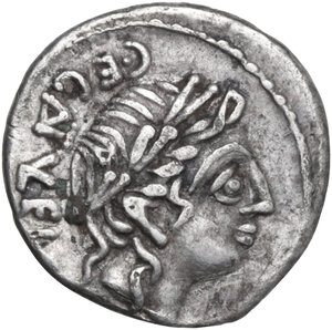 obverse: C. Egnatuleius C.f. AR Quinarius, 97 BC