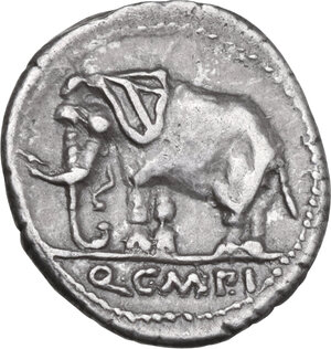 reverse: Q. Caecilius Metellus Pius. AR Denarius, North Italy, 81 BC