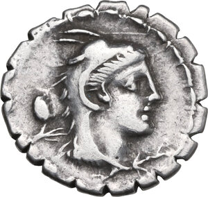 obverse: L. Papius. AR Denarius serratus, 79 BC