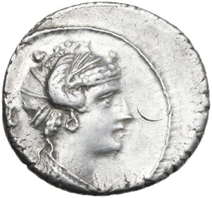 obverse: M. Plaetorius M. f. Cestianus. Denarius, 69 BC