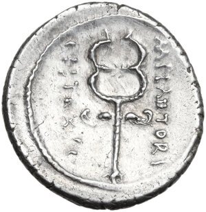 reverse: M. Plaetorius M. f. Cestianus. Denarius, 69 BC