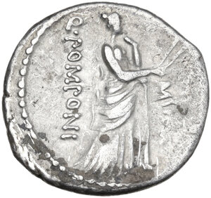 reverse: Q. Pomponius Musa. Denarius, 66 BC