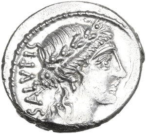 obverse: Mn. Acilius Glabrio. AR Denarius, 49 BC