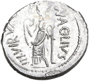 reverse: Mn. Acilius Glabrio. AR Denarius, 49 BC