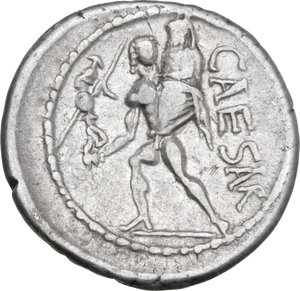 reverse: Julius Caesar. AR Denarius, 47-46 BC