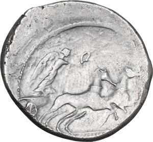 reverse: T. Carisius. AR Denarius, 46 BC
