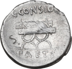 reverse: C. Considius Paetus. AR Denarius, 46 BC