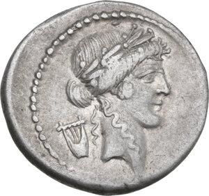 obverse: P. Clodius M. f. Turrinus. AR Denarius, 42 BC