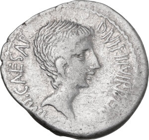 obverse: Octavian. AR Denarius, 36 BC
