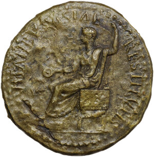 obverse: Tiberius (14-37 AD). AE Sestertius. Rome mint. Struck AD 22-23