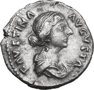 obverse: Faustina II, wife of Marcus Aurelius (died 176 AD). AR Denarius, struck under M. Aurelius