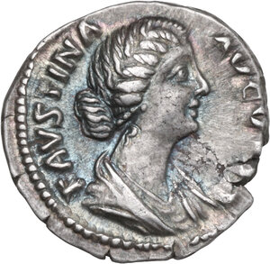 obverse: Faustina II, wife of Marcus Aurelius (died 176 AD). AR Denarius, 180 AD