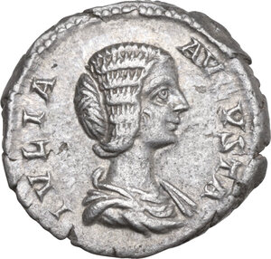 obverse: Julia Domna, wife of Septimius Severus (died 217 AD). AR Denarius, 196-211 AD