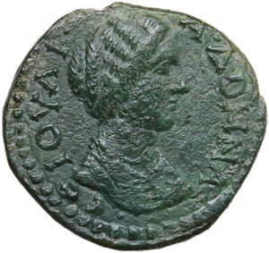 obverse: Julia Domna, wife of Septimius Severus (died 217 AD). AE 24 mm. Odessos mint (Thrace)
