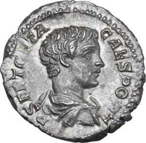 obverse: Geta as Caesar (198-209). AR Denarius, Rome mint