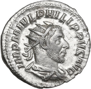 obverse: Philip I (244-249). AR Antoninianus, Rome mint, 244-247 AD