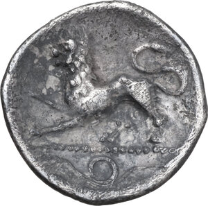 reverse: Central and Southern Campania, Phistelia. AR Obol, 325-275 BC