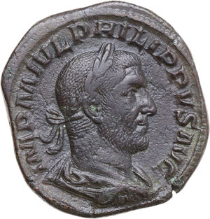 obverse: Philip I (244-249). AE Sestertius, Rome mint, 246 AD