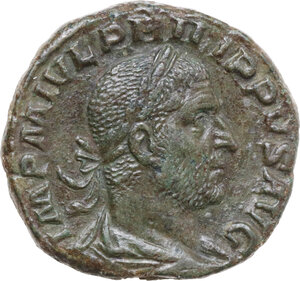 obverse: Philip I (244-249). AE Sestertius, Rome mint, 244-249