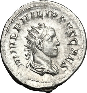 obverse: Philip II as Caesar (244-247). AR Antoninianus, 244-246