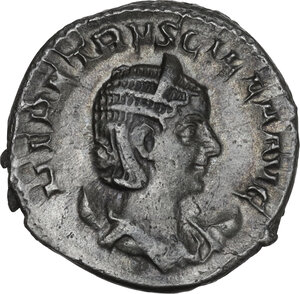 obverse: Herennia Etruscilla, wife of Trajan Decius (249-251 AD). AR Antoninianus, Rome mint