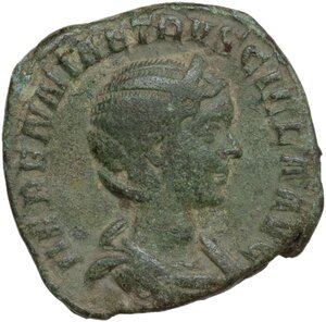 obverse: Herennia Etruscilla, wife of Trajan Decius (249-251). AE Sestertius, Rome mint, 249-251