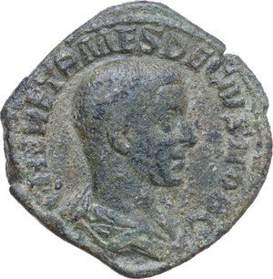 obverse: Herennius Etruscus as Caesar (250-251). AE Sestertius. Struck under Trajan Decius, Rome mint