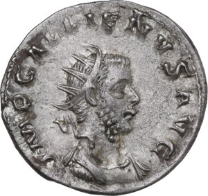 obverse: Gallienus (253-268). AR Antoninianus, Lugdunum mint, 257 AD