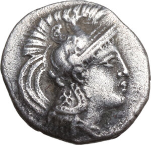 obverse: Northern Apulia, Arpi. AR Diobol, c. 325-275 BC