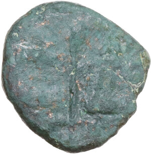 obverse: Justinian II, with Tiberius. Second Reign (705-711). AE Follis. Ravenna mint. Dated RY 21 or 22 (706/8)