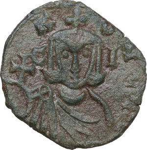 reverse: Leo V with Constantine (813-820). AE Follis, Syracuse mint