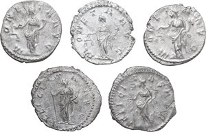 reverse: The Roman Empire. Multiple lot of five (5) unclassified BI Antoninianii of Postumus