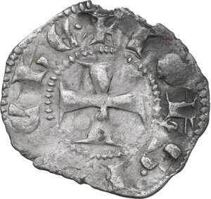 reverse: Frankish Greece, Glarentza. John of Gravina (1318-1333). BI Denier Tournois