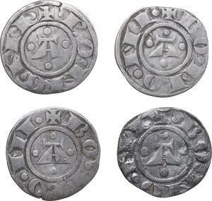 obverse: Bologna. Repubblica a nome di Enrico VI di Svevia Imperatore (1191-1337). Lotto di quattro (4) bolognini