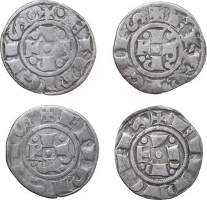 reverse: Bologna. Repubblica a nome di Enrico VI di Svevia Imperatore (1191-1337). Lotto di quattro (4) bolognini