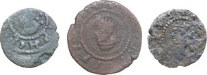 obverse: Cagliari. Filippo IV di Spagna (1621-1665). Lotto di tre (3) monete: soldo e da 3 cagliaresi (2)