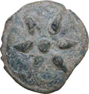 obverse: Northern Apulia, Luceria. Heavy series. AE Cast Teruncius, c. 225-217 BC